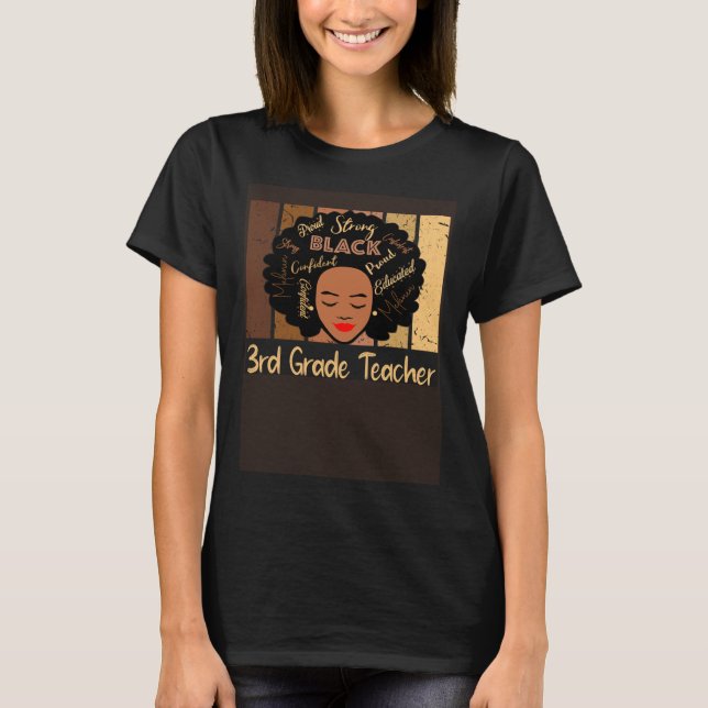 Camiseta Black 3rd Grade Teacher Love African American (Anverso)