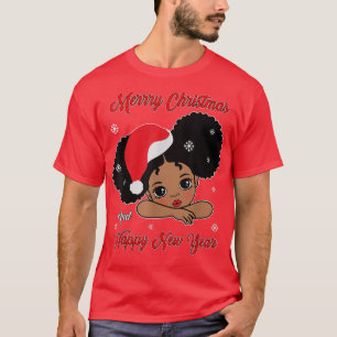 Camiseta Black African American Santa Christmas Melanin Gir