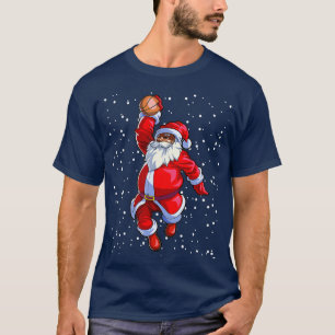 Camiseta Black African American Santa Claus Basketball Afro