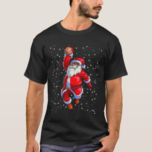 Camiseta Black African American Santa Claus Basketball Afro