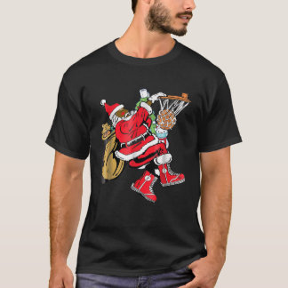 Camiseta Black African American Santa Claus Básquetbol Chri