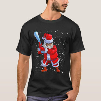 Camiseta Black African American Santa Claus Béisbol Afro C