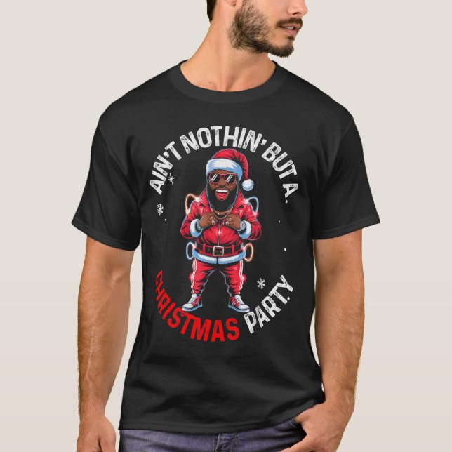 Camiseta Black African American Santa Claus Christmas Pajam (Anverso)
