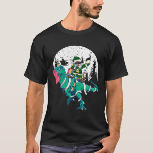 Camiseta Black African American Santa T Rex con máscaras fe