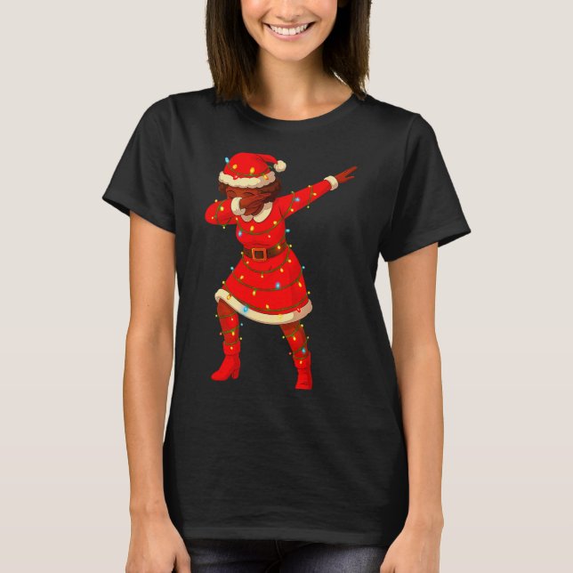 Camiseta Black African Girl American Melanin Christmas Mrs  (Anverso)