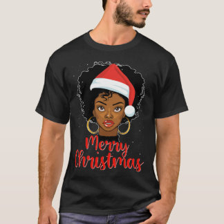 Camiseta Black African Girl American Melanin Christmas Sant