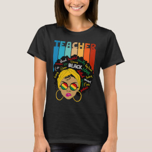 Camiseta Black Afro Smart Teacher Black History Month Vintg