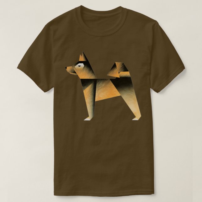 Camiseta Black amp Tan Shiba Inu Origami (Diseño del anverso)