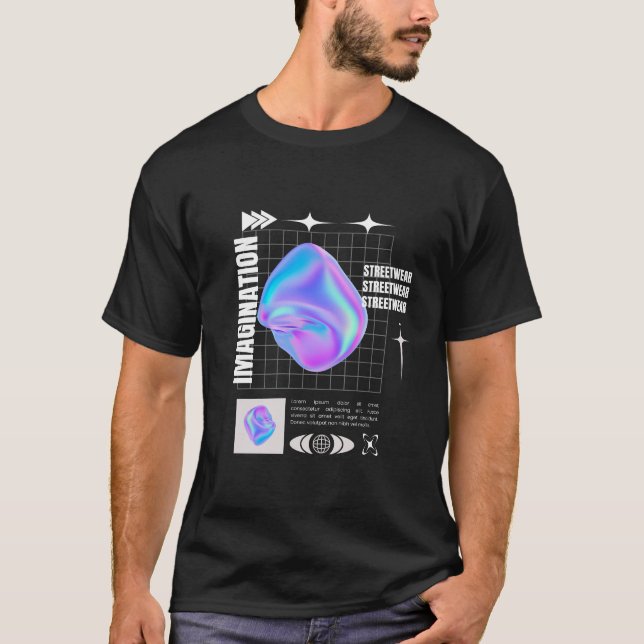 Camiseta Black And Blue Streetwear T Shirt (Anverso)