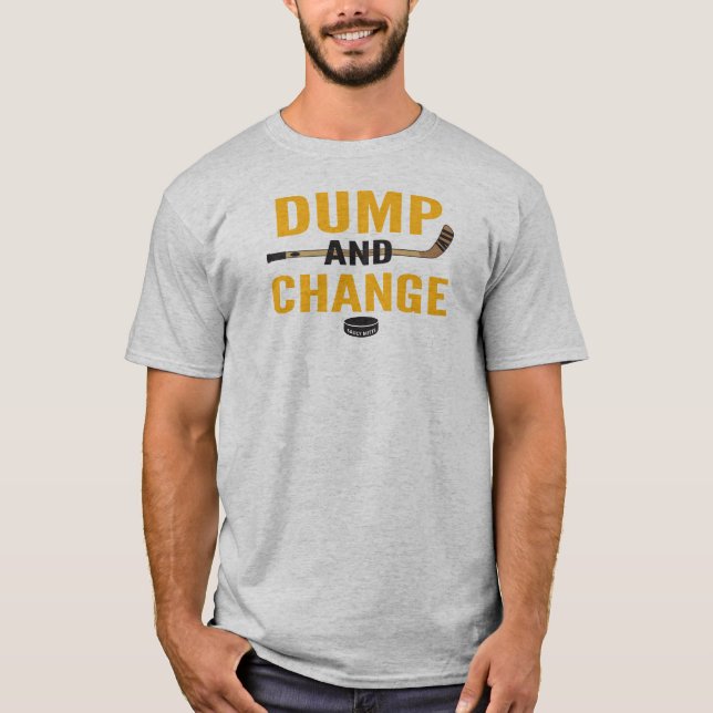 Camiseta Black and Gold Dump and Change Hockey (Anverso)