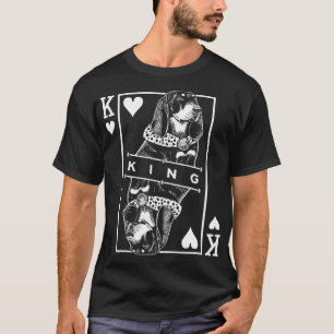 Camiseta Black and Tan Coonhound King of Hearts Dog Pop