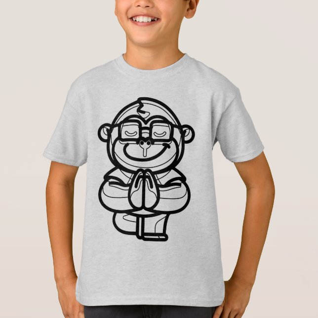 Camiseta BLACK AND WHITE #03 - Orangutan, monkey, or ape (Anverso)