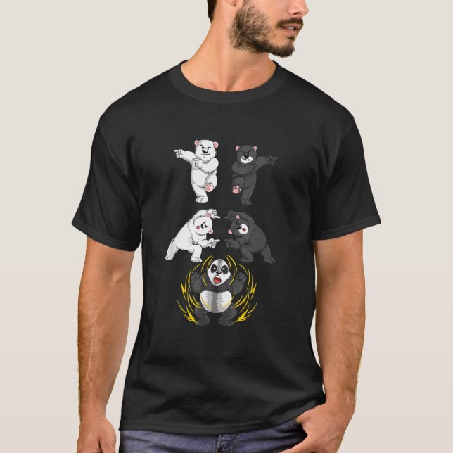 Camiseta Black And White Bear Into Panda Fusion (Anverso)