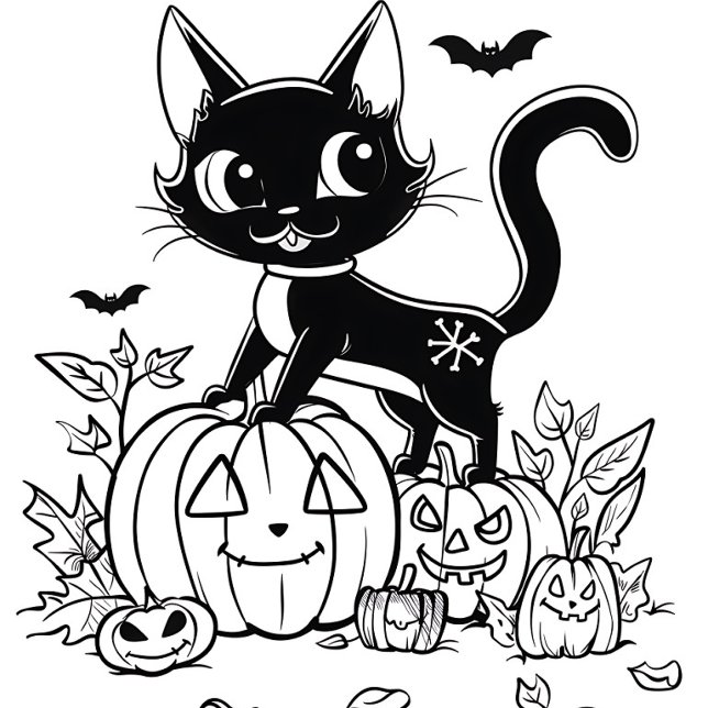 Camiseta Black and White Cartoon Cat (Subido por el creador)