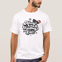 Camiseta Black and White Illustran Feliz Navidad