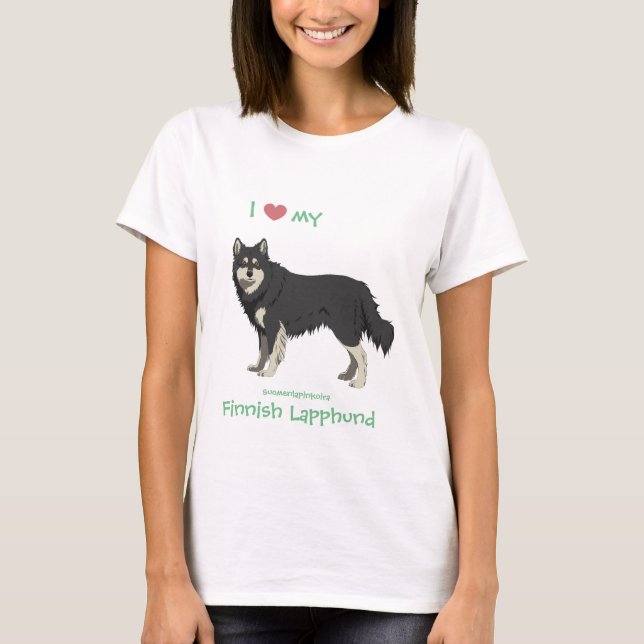 Camiseta Black and white Lapphund finlandesa shirt - (Anverso)