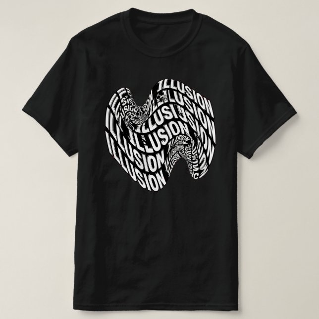 Camiseta Black And White Optical Illusion Kinetic Typograph (Diseño del anverso)