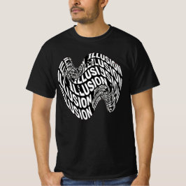 Camiseta Black And White Optical Illusion Kinetic Typograph