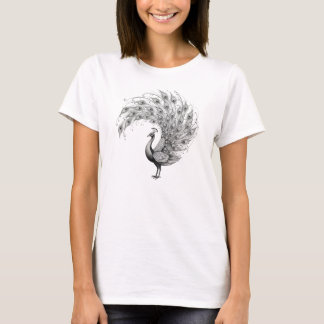 Camiseta Black and White Peacock