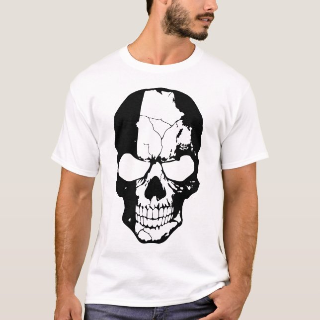 Camiseta Black and White Skull  (Anverso)
