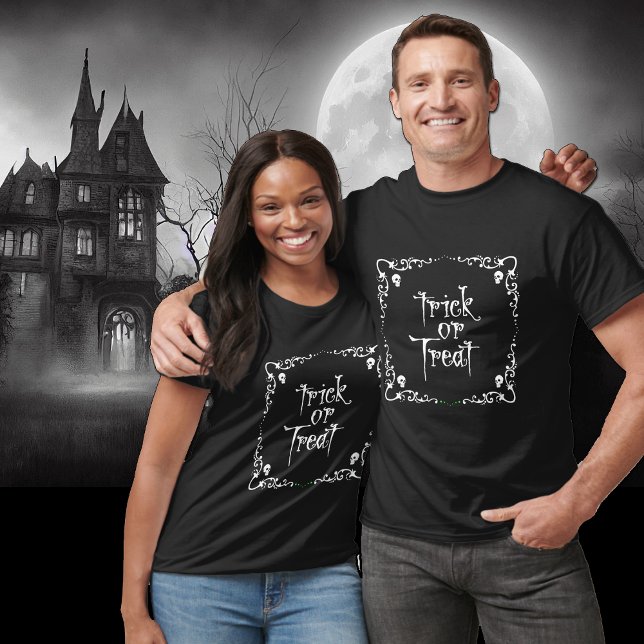 Camiseta Black and White Trick or Treat (Subido por el creador)