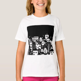 Camiseta Black and white urban illustration