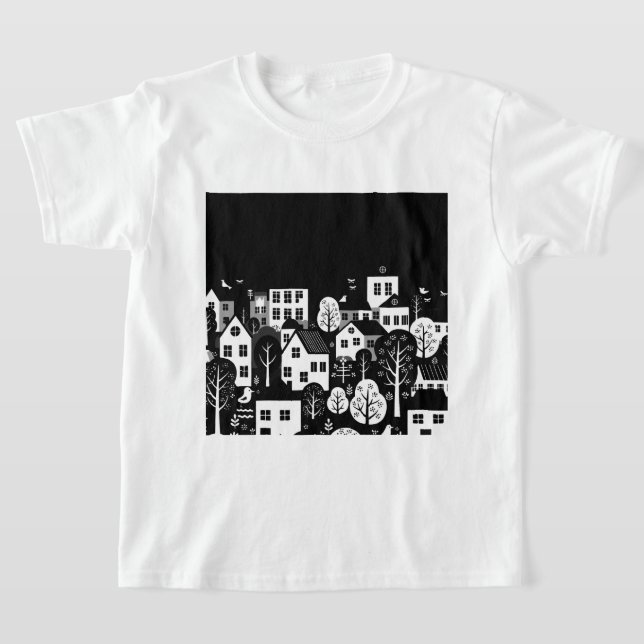 Camiseta Black and white urban illustration (Distribución)