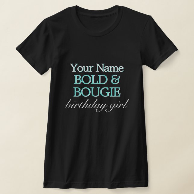 Camiseta Black Aqua Tiffany Tema Negrita Bougie Cumpleaños  (Distribución)