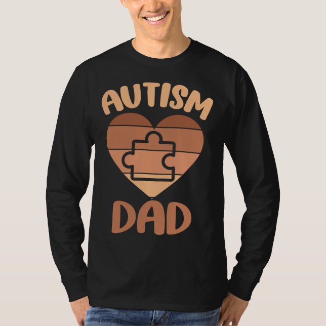 Camiseta Black Autism Dad Of Autistic Son Autism Awareness  (Anverso)