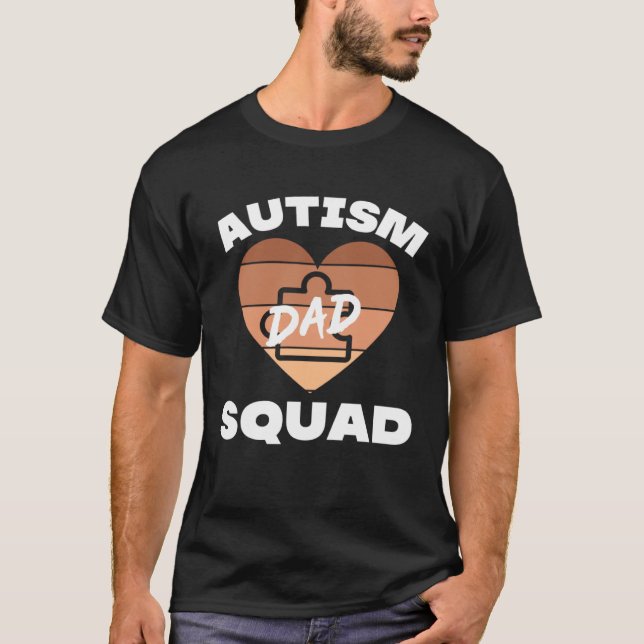 Camiseta Black Autism Dad Squad Autistic Son Kids Neurodive (Anverso)