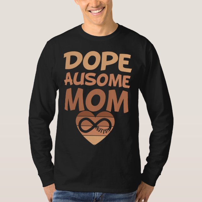 Camiseta Black Autism Mom Ausome Mom Autistic Infinity Neur (Anverso)