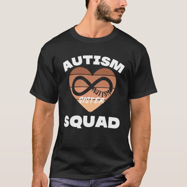 Camiseta Black Autism Sister Squad My Brother Has Autism In (Anverso)