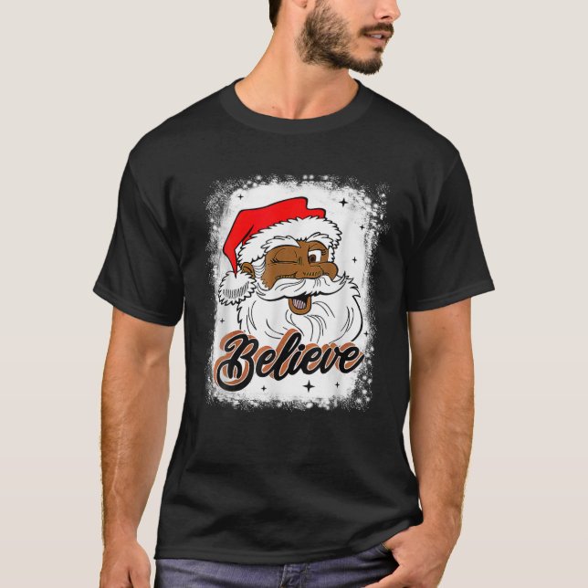 Camiseta Black Believe Santa Claus African American Santa B (Anverso)