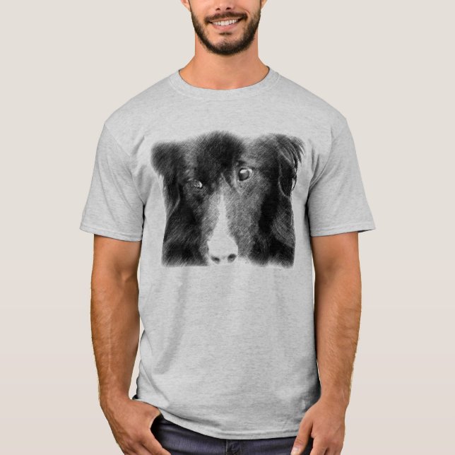 Camiseta Black Border Collie Animal Art (Anverso)