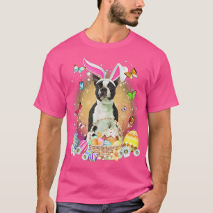 Camiseta BLACK Boston terrier Bunny Eggs Butte