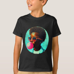 Camiseta Black Boy Joy Bubble Gum Fun African Melanin Princ