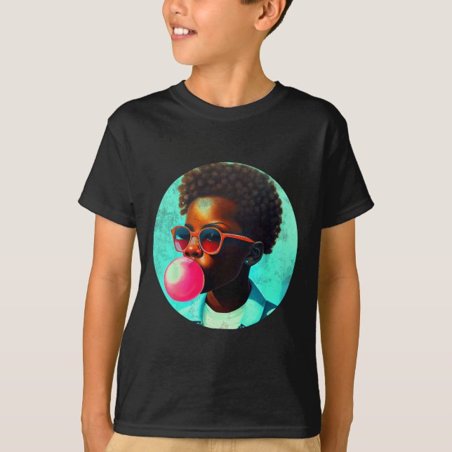 Camiseta Black Boy Joy Bubble Gum Fun African Melanin Princ (Anverso)