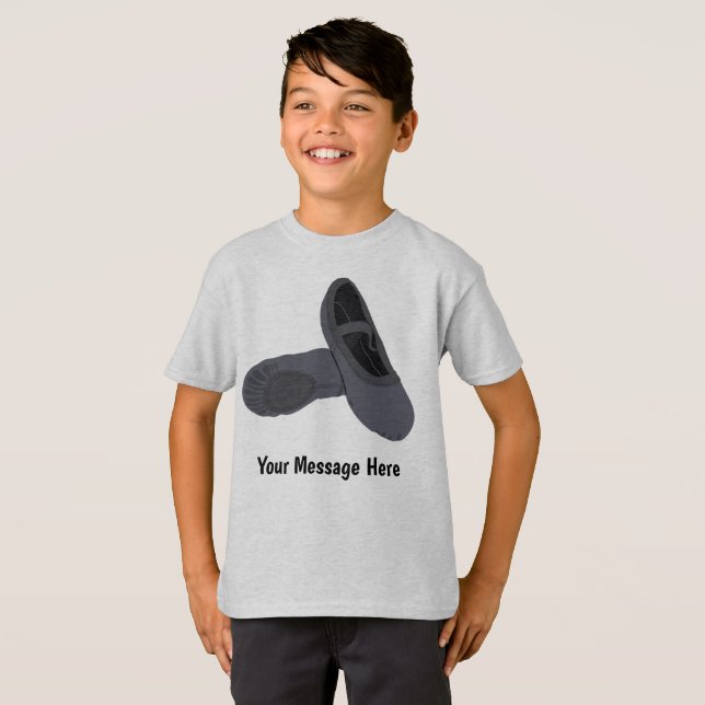 Camiseta Black Boys Ballet Shoes Mensaje personalizado (Anverso completo)