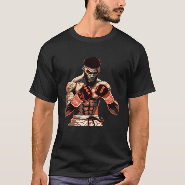 Camiseta Black Cage Fighter Unleash your Beast with MMA (Anverso)