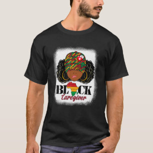 Camiseta Black Caregiver Messy Bun Orgullo negro africano