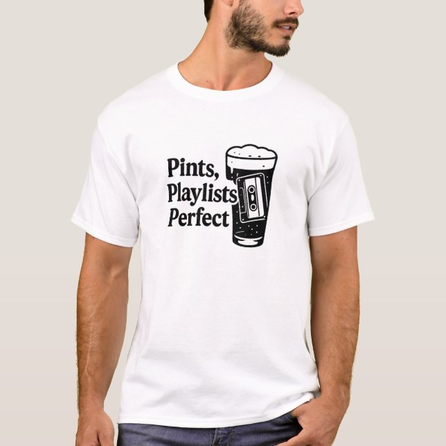 Camiseta Black Cassette Pint Music Quote Design (Anverso)