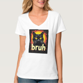 Camiseta Black Cat Bruh Meme - Gato gracioso
