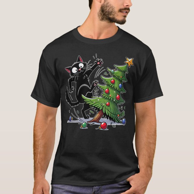 Camiseta Black Cat Christmas Cat Lover (Anverso)