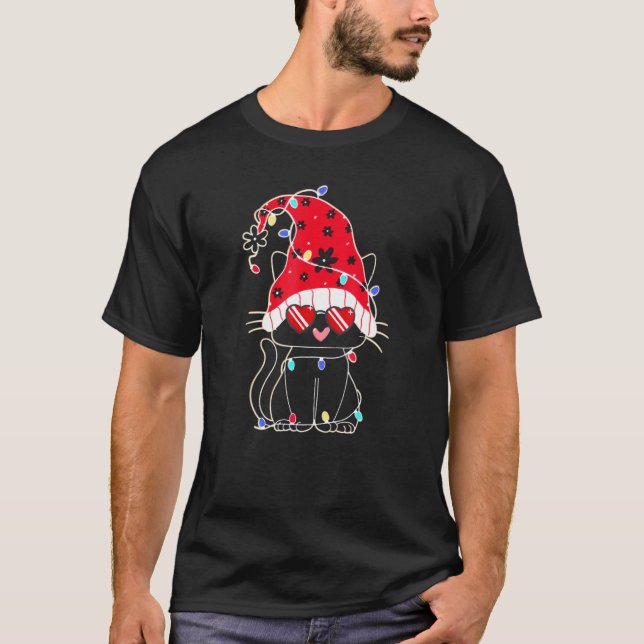 Camiseta Black Cat Christmas Light   Cat   Christmas (Anverso)