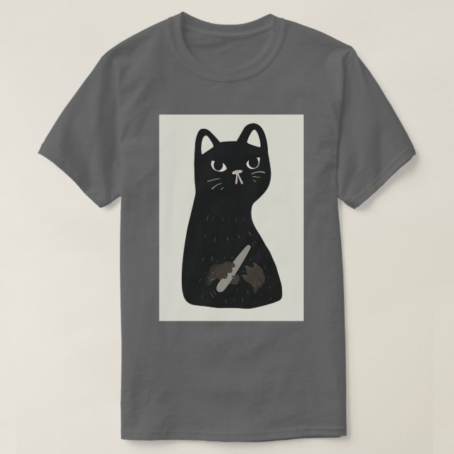 Camiseta Black cat con clavos Premium (Diseño del anverso)
