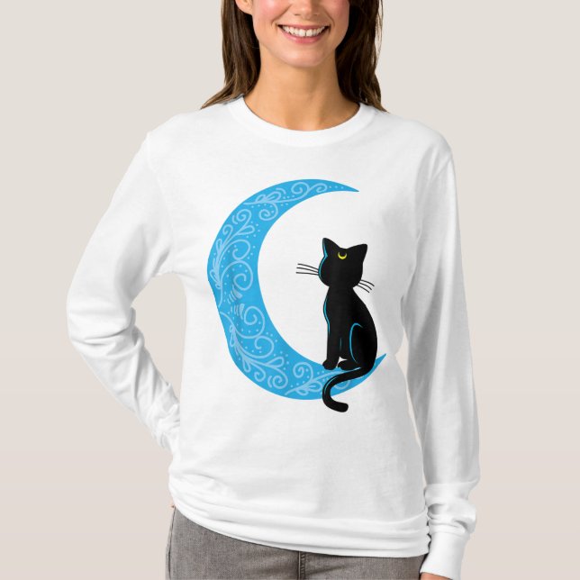 Camiseta Black Cat Crescent Moon Sailor Mom (Anverso)