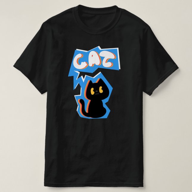 Camiseta Black Cat drawing (Diseño del anverso)