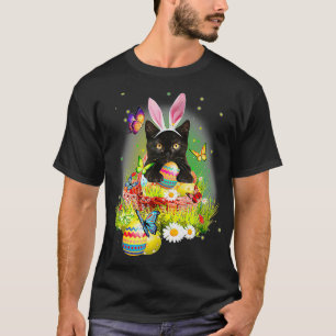 Camiseta Black Cat Easter Day Bunny Eggys Costume Gift Mens