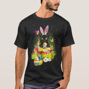 Camiseta Black Cat Easter Day Bunny Eggys Costume Hombres M