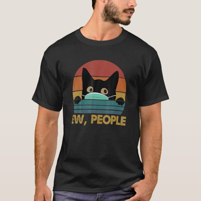 Camiseta Black Cat Ew People Facemask Vintage Essential (Anverso)